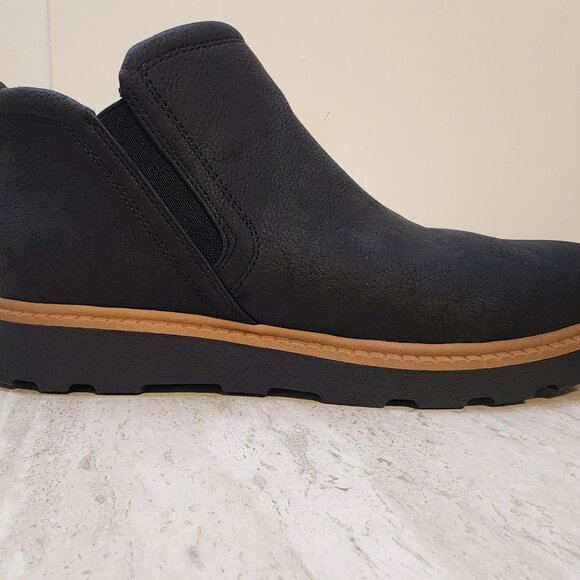 Dr. Scholls womens Margo Lug Sole Chelsea Booties Black Faux Leather - b029 - Picture 4 of 9